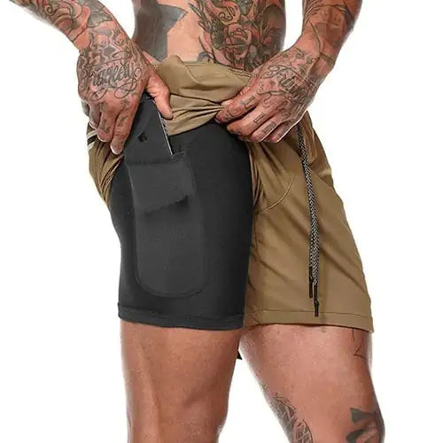 Men 2 in 1 Running Shorts