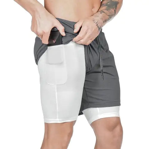 Men 2 in 1 Running Shorts