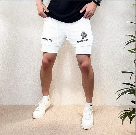 NEW 2 IN 1 Sport Running Casual Breathable Shorts Men