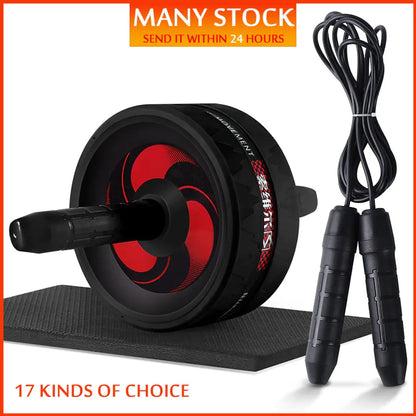 2-in-1 Ab Roller and Jump Rope Set with Mat