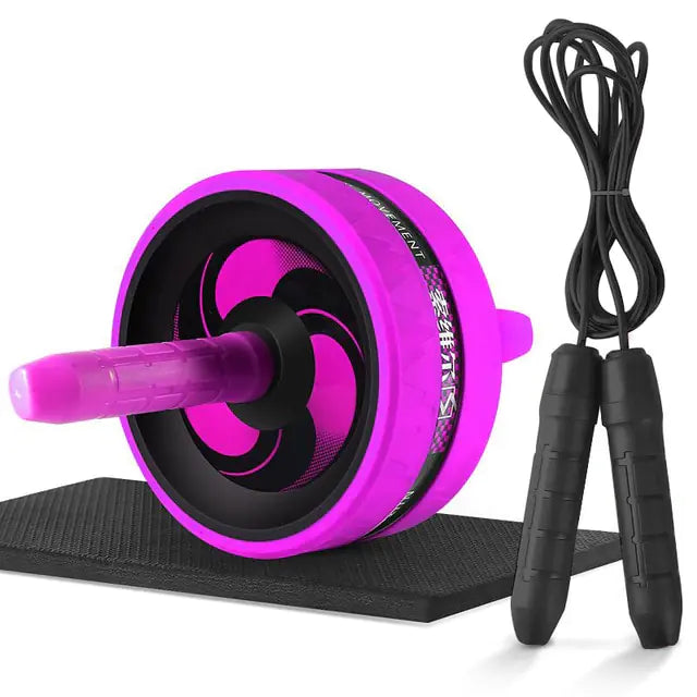 2-in-1 Ab Roller and Jump Rope Set with Mat